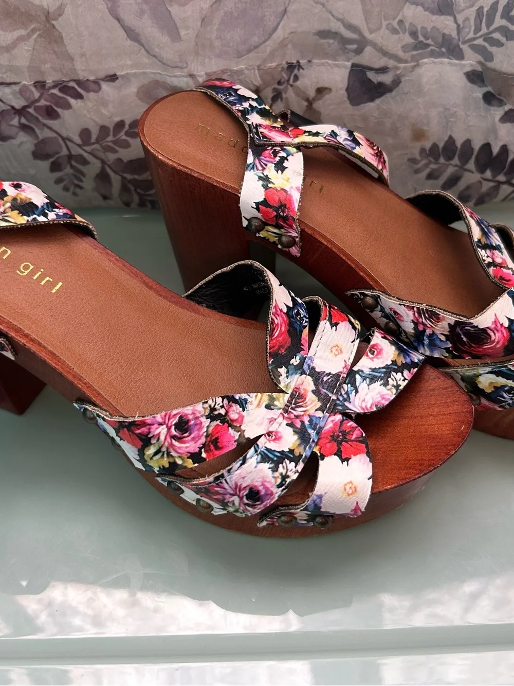 Madden Girl Floral Multicolor Platform Wedges